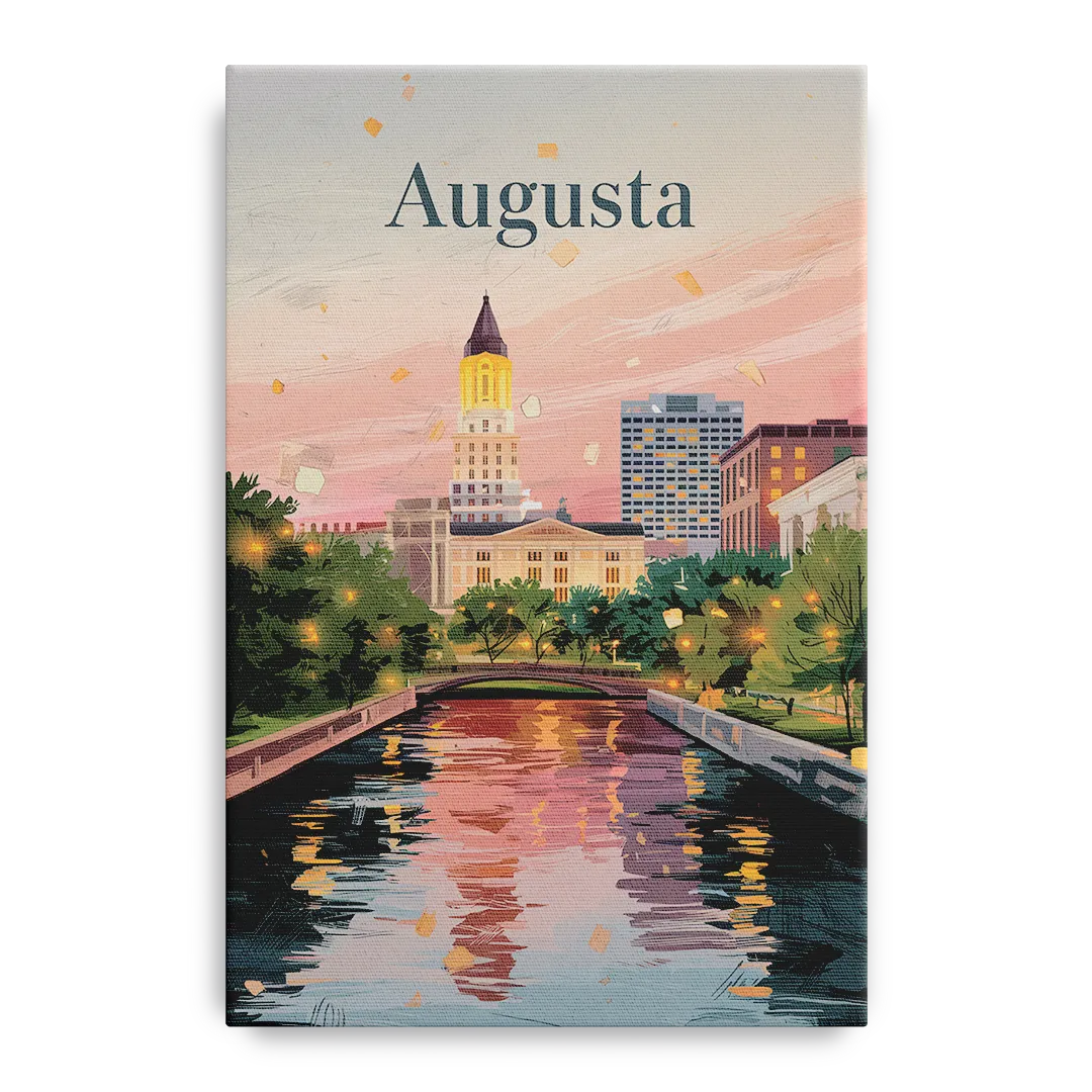 Augusta Historic Downtown Charm Front - Canvas Wall Art