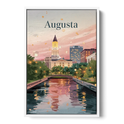 Augusta Historic Downtown Charm Front - White Canvas Wall Art