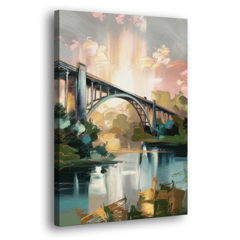 Augusta Iconic Bridge View - Canvas Wall Art - Side