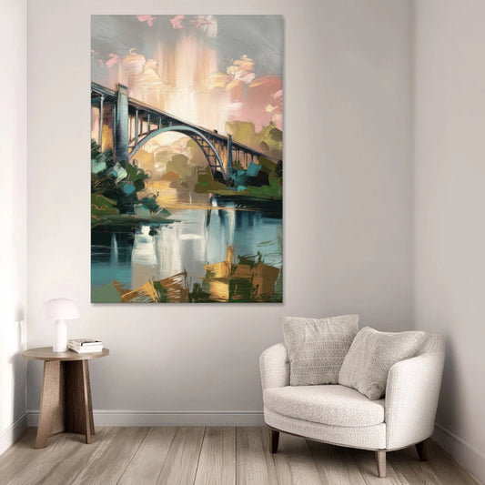 Augusta Iconic Bridge View - Canvas Wall Art - Sofa - 40x60