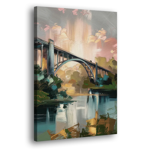 Augusta Iconic Bridge View - Canvas Wall Art