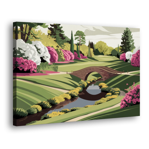 Augusta National Green Landscape - Canvas Wall Art - Side