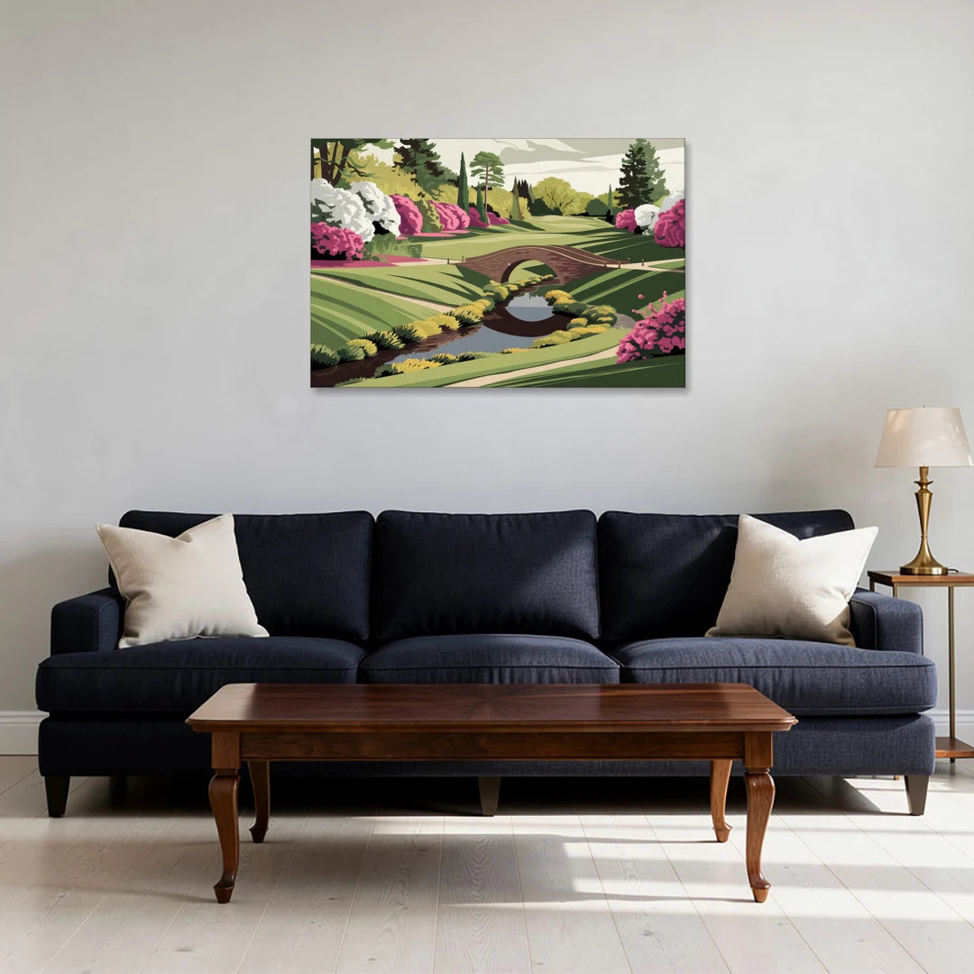 Augusta National Green Landscape - Canvas Wall Art - Sofa - 36x24
