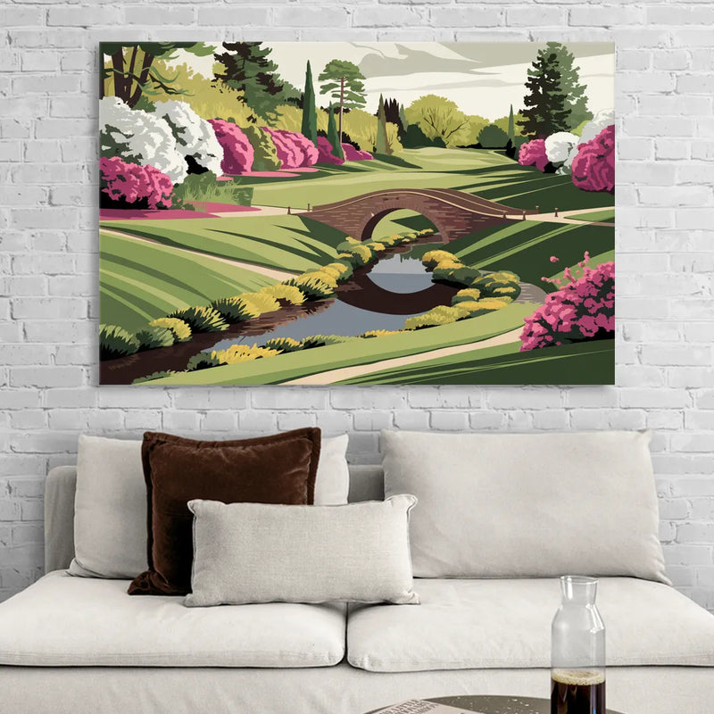 Augusta National Green Landscape Living Room - Canvas Wall Art