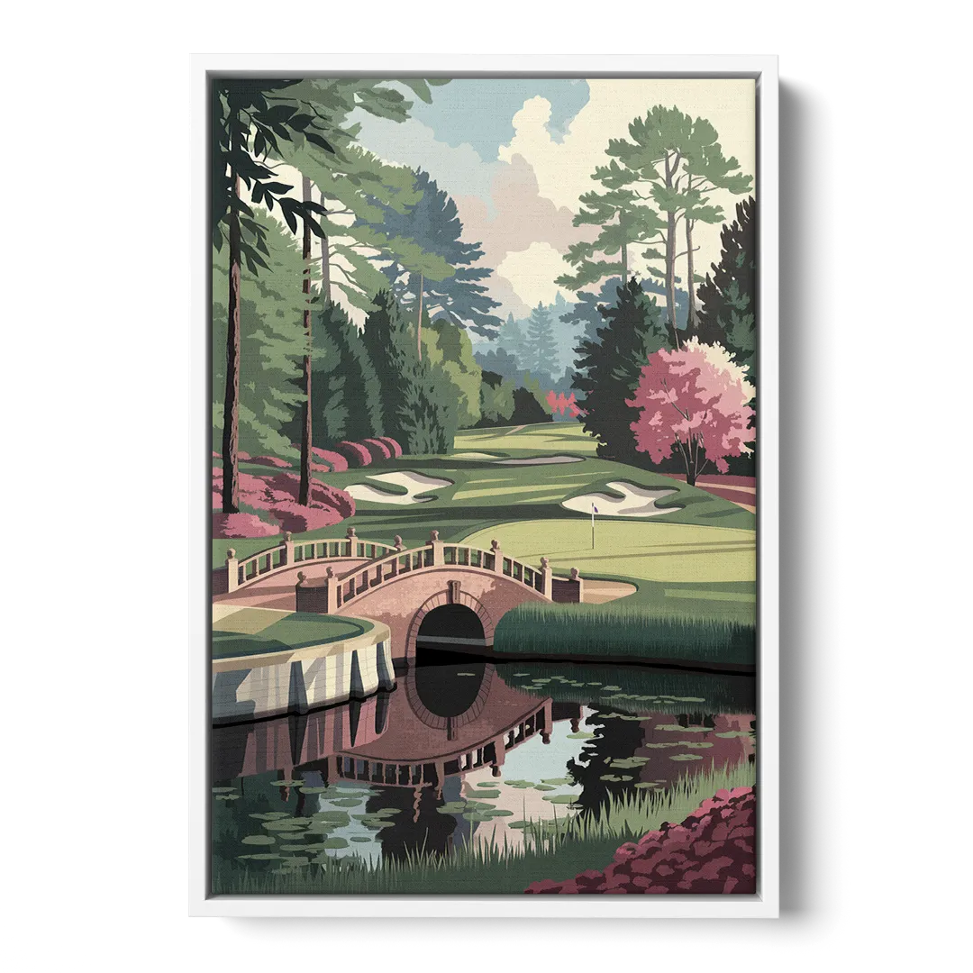 Augusta Scenic Golf Course Front - White Canvas Wall Art