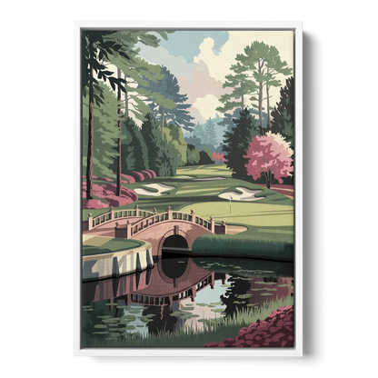 Augusta Scenic Golf Course Front - White Canvas Wall Art