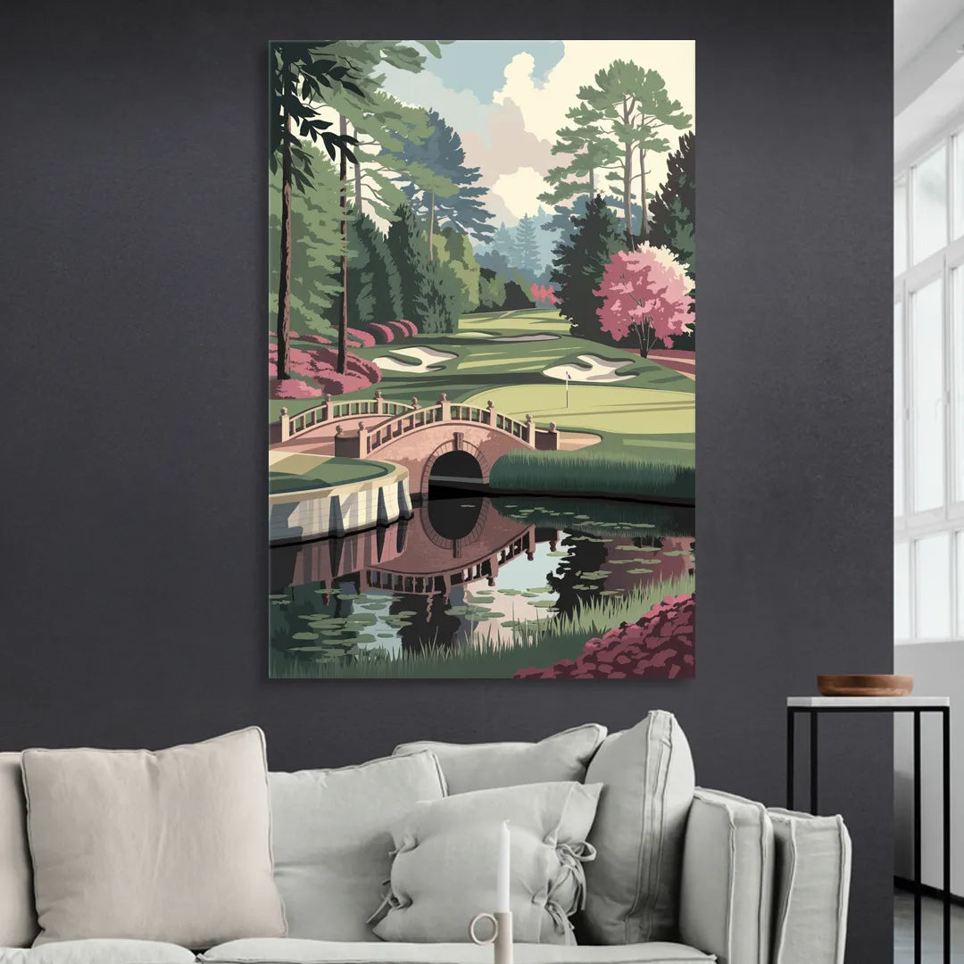 Augusta Scenic Golf Course Sitting Room - Canvas Wall Art
