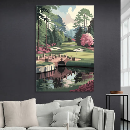 Augusta Scenic Golf Course Sitting Room - Canvas Wall Art