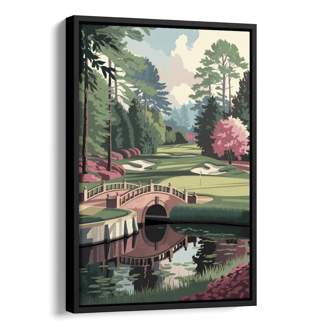 Augusta Scenic Golf Course Side - Black Canvas Wall Art