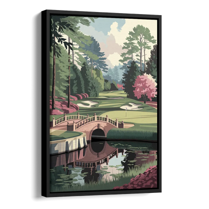Augusta Scenic Golf Course Side - Black Canvas Wall Art