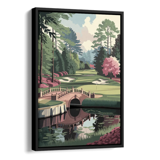 Augusta Scenic Golf Course Side - Black Canvas Wall Art
