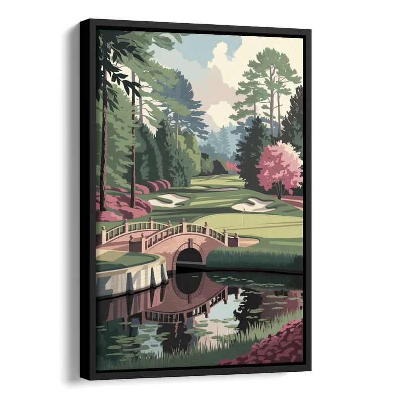 Augusta Scenic Golf Course Side - Black Canvas Wall Art