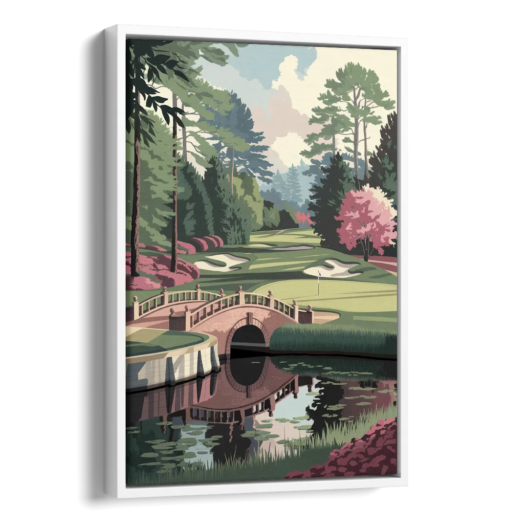 Augusta Scenic Golf Course Side - White Canvas Wall Art