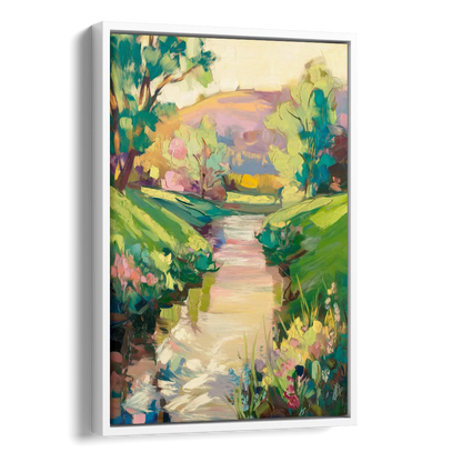 Augusta Serene Riverfront Side - White Canvas Wall Art