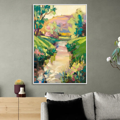 Augusta Serene Riverfront Sitting Room - White Canvas Wall Art