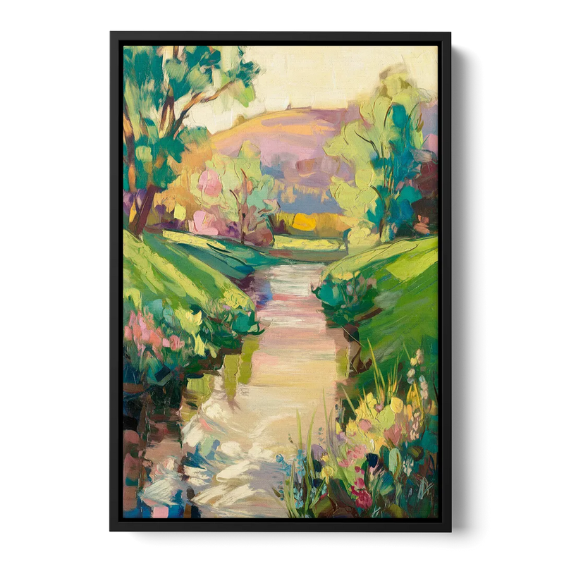 Augusta Serene Riverfront Front - Black Canvas Wall Art