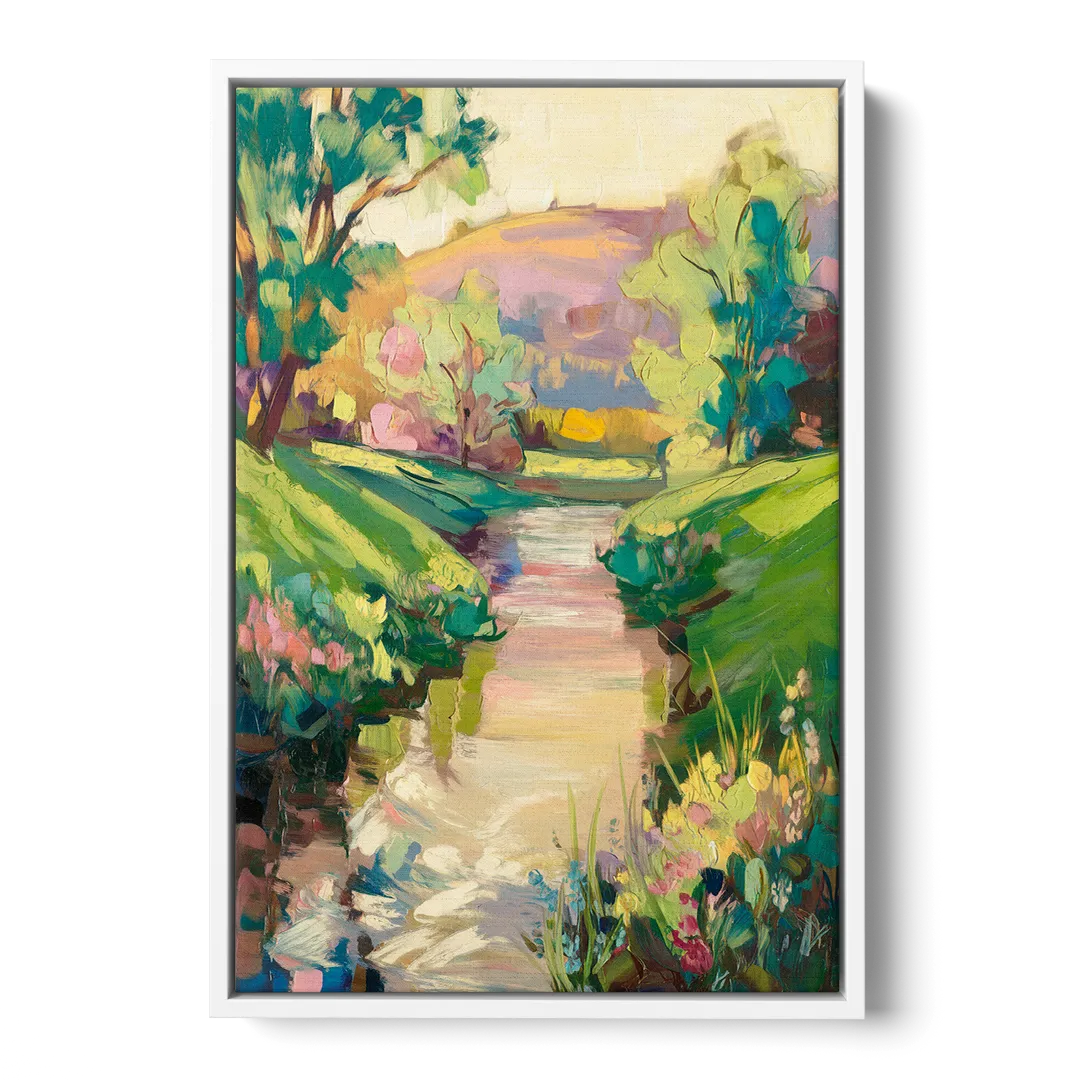 Augusta Serene Riverfront Front - White Canvas Wall Art