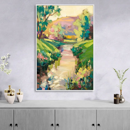 Augusta Serene Riverfront Living Room - White Canvas Wall Art