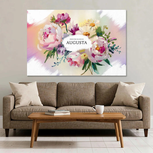 Augusta Springtime Blooms - Canvas Wall Art - Sofa - 60x40