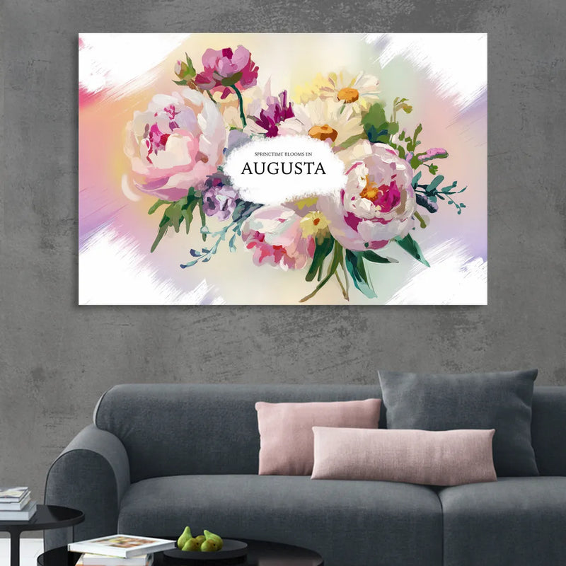Augusta Springtime Blooms Living Room - Canvas Wall Art