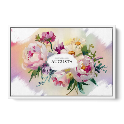 Augusta Springtime Blooms Front - White Canvas Wall Art