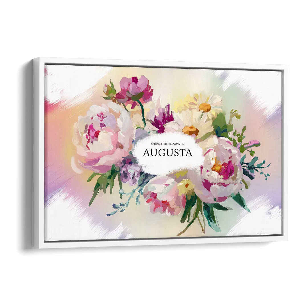 Augusta Springtime Blooms Side - White Canvas Wall Art