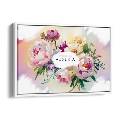 Augusta Springtime Blooms Side - White Canvas Wall Art
