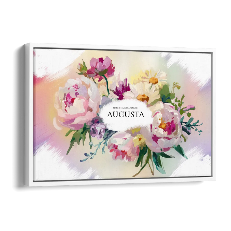 Augusta Springtime Blooms Side - White Canvas Wall Art