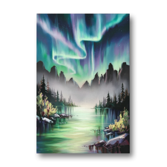 Aurora Borealis Landscape - Canvas Wall Art - Front