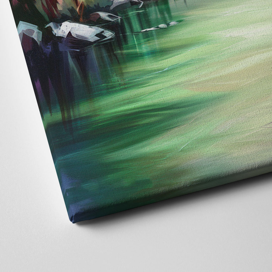 Aurora Borealis Landscape Canvas Close Up