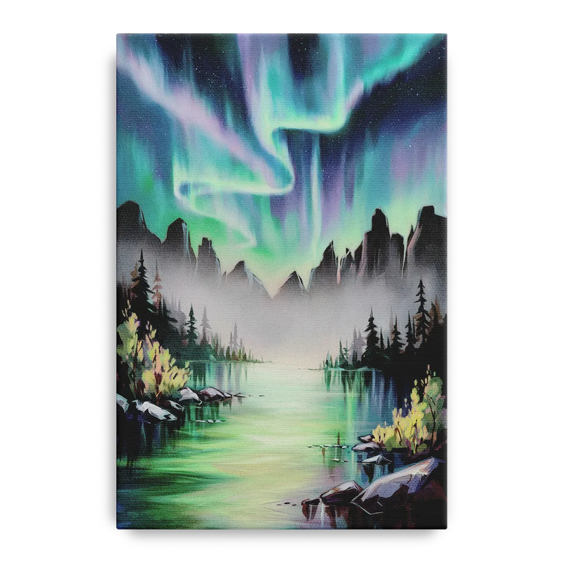 Aurora Borealis Landscape Front - Canvas Wall Art