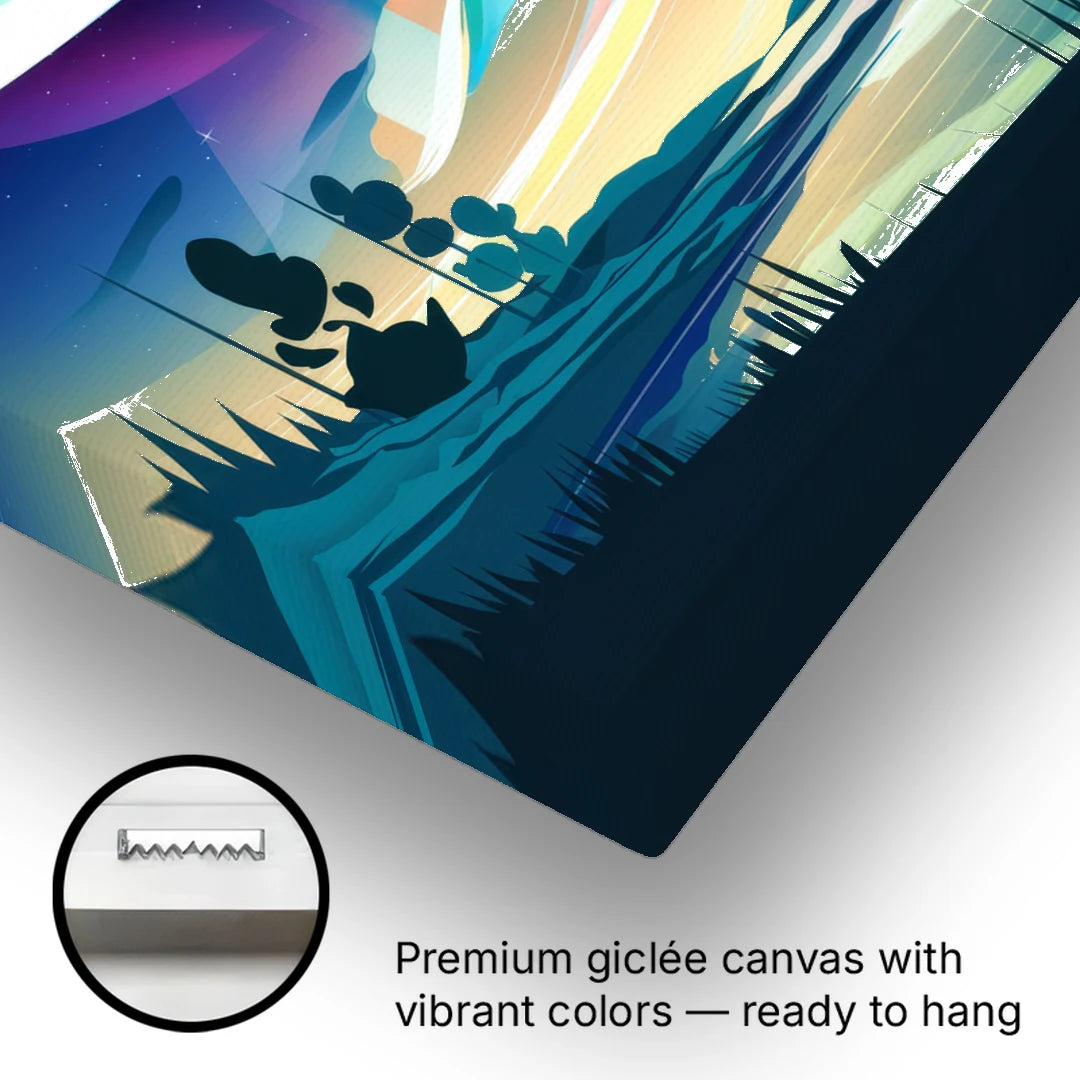 Aurora Borealis Sky - Canvas Wall Art - Gallery Wrap Corner