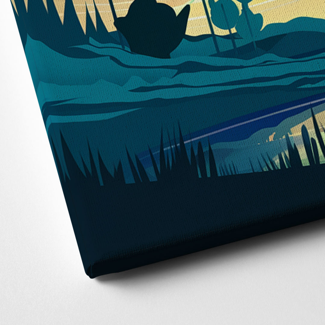 Aurora Borealis Sky Canvas Close Up