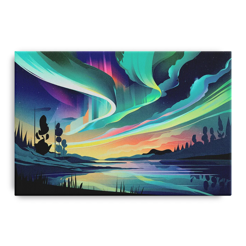 Aurora Borealis Sky Front - Canvas Wall Art