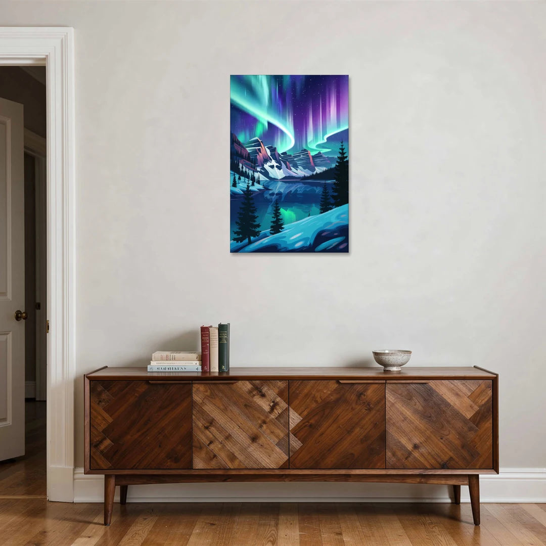 Aurora Night Horizon - Canvas Wall Art - Coffee Table - 24x36
