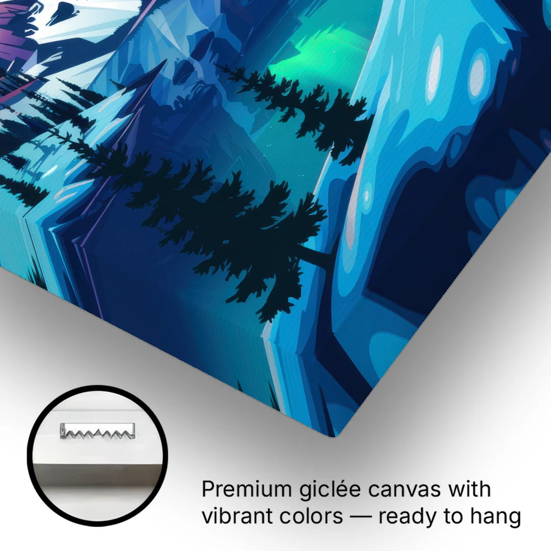Aurora Night Horizon - Canvas Wall Art - Gallery Wrap Corner
