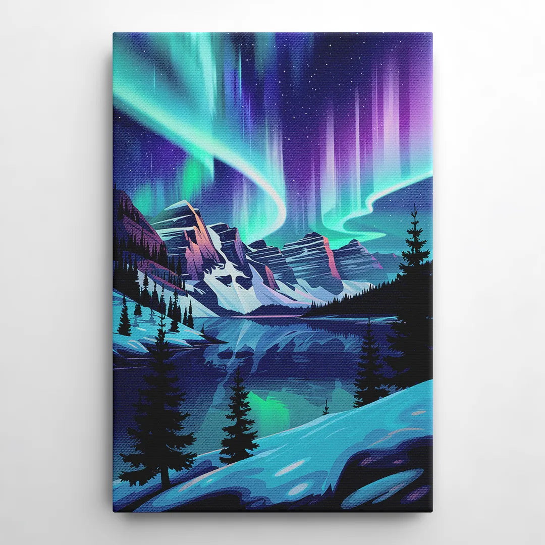 Aurora Night Horizon - Canvas Wall Art