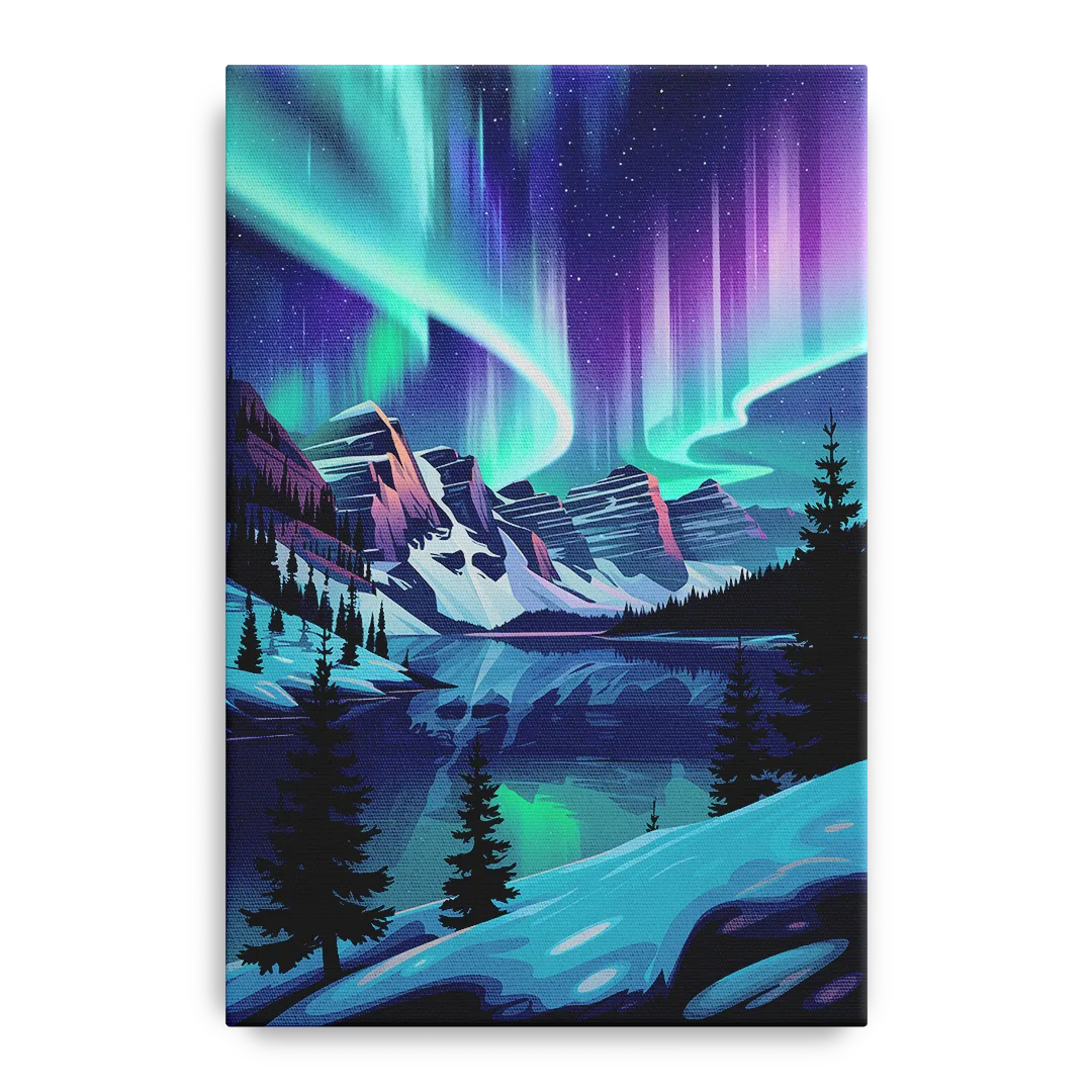 Aurora Night Horizon Front - Canvas Wall Art