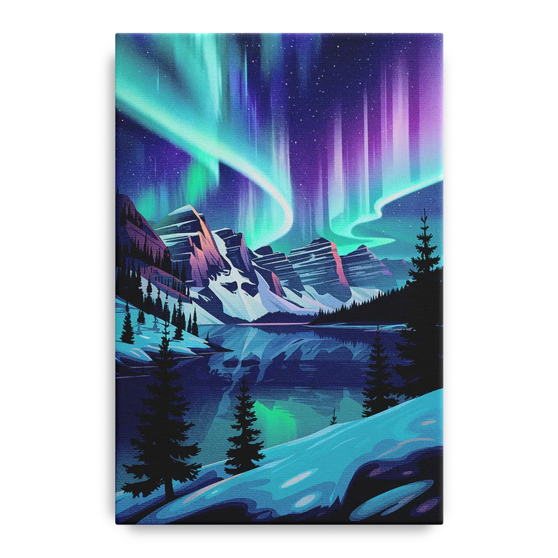 Aurora Night Horizon Front - Canvas Wall Art