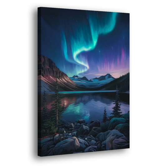 Aurora Northern Lights Side - Canvas Wall Art