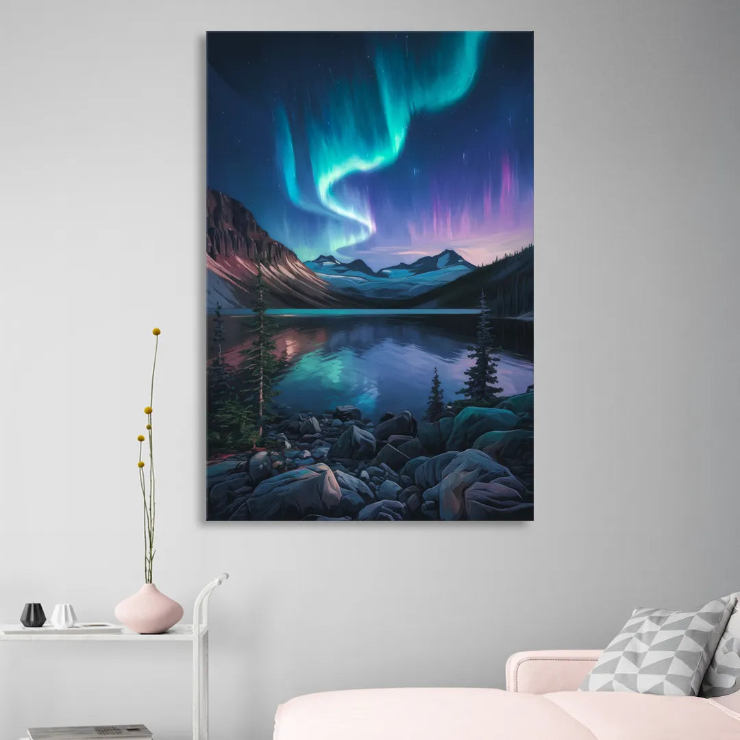 Aurora Northern Lights Sitting Room - Canvas Wall Art