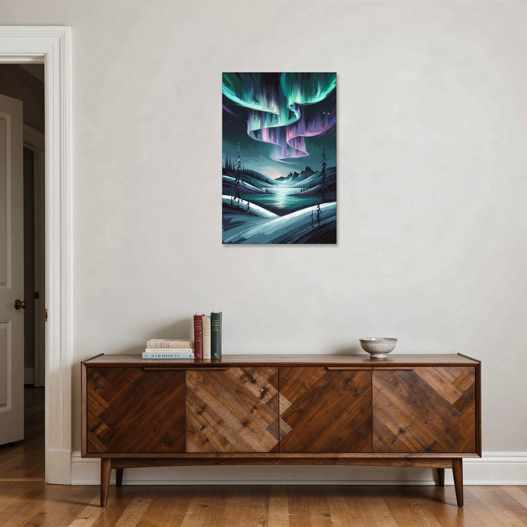 Aurora Skyline Glow - Canvas Wall Art - Coffee Table - 24x36