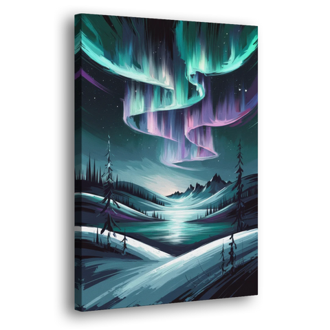 Aurora Skyline Glow - Canvas Wall Art - Side