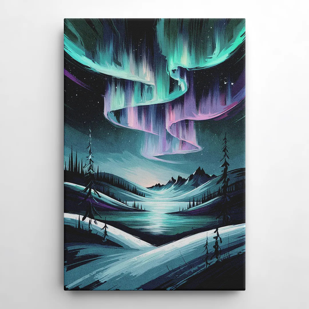 Aurora Skyline Glow - Canvas Wall Art