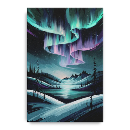 Aurora Skyline Glow Front - Canvas Wall Art
