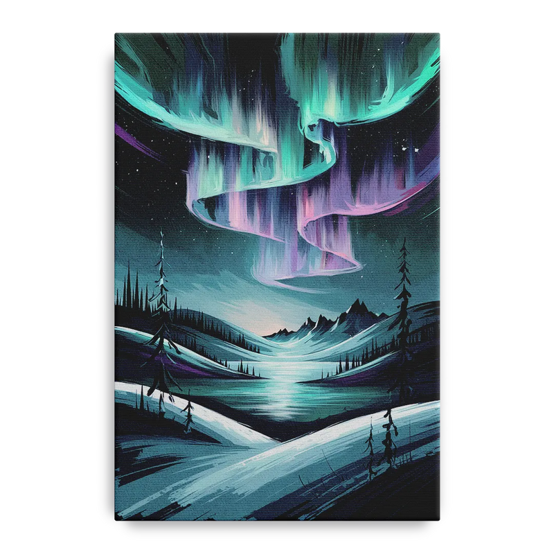 Aurora Skyline Glow Front - Canvas Wall Art