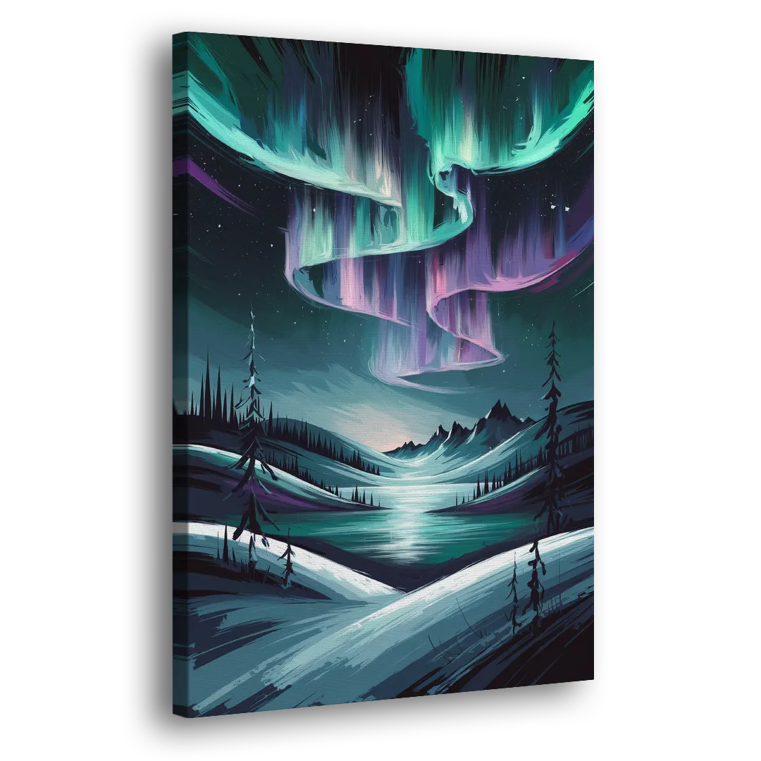 Aurora Skyline Glow Side - Canvas Wall Art