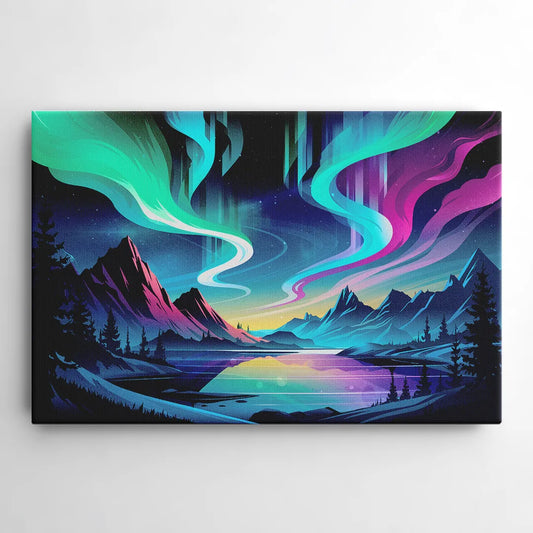 Aurora Starry Night - Canvas Wall Art
