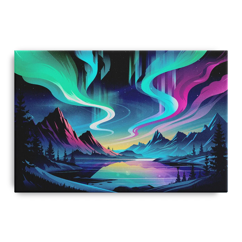 Aurora Starry Night Front - Canvas Wall Art