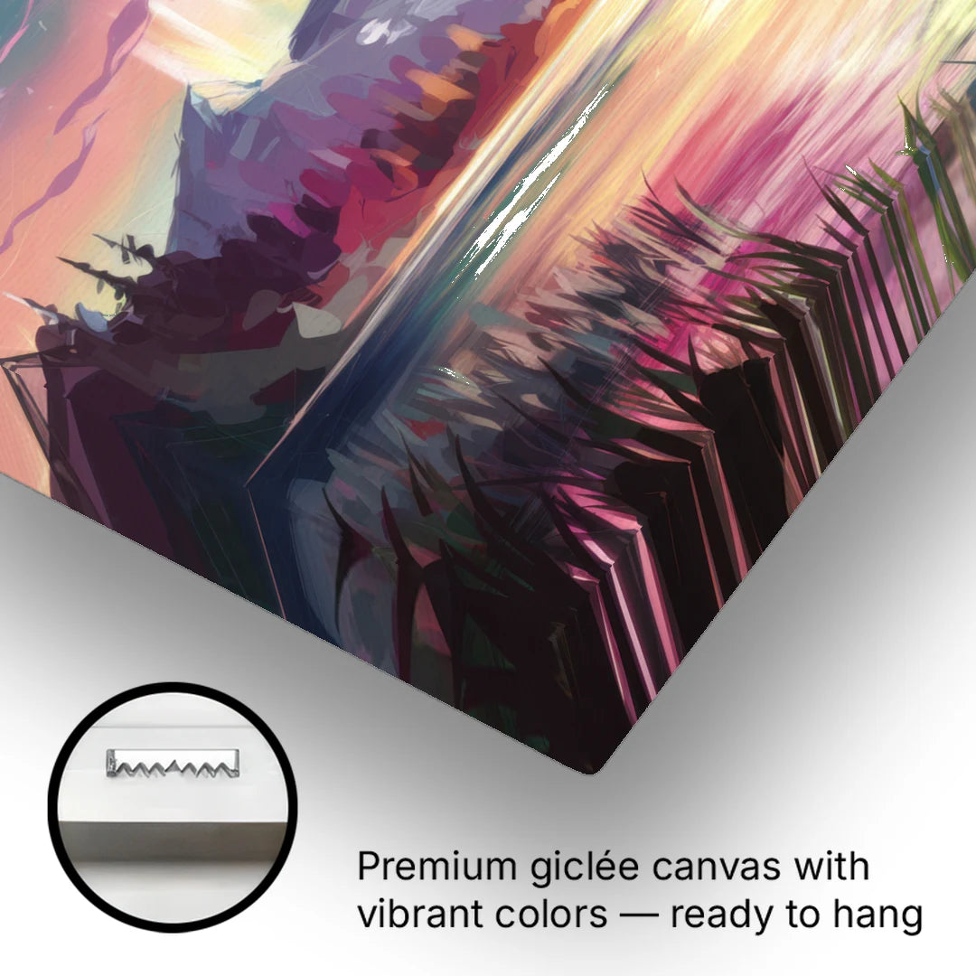 Aurora Sunset Glow - Canvas Wall Art - Gallery Wrap Corner